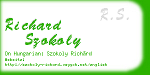 richard szokoly business card